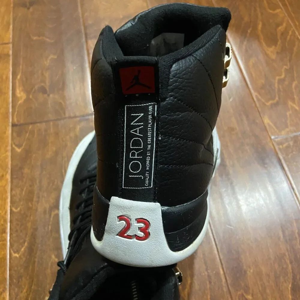 Jordan 12 Retro Playoffs 2019 Black White Sneakers CT8013-006 Men's Size 11